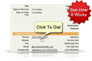 Salesforce Call Center: Outbound Call Screenshots